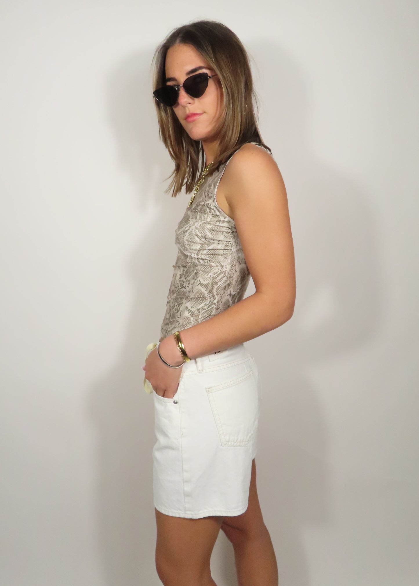 Tie Waist Denim Short