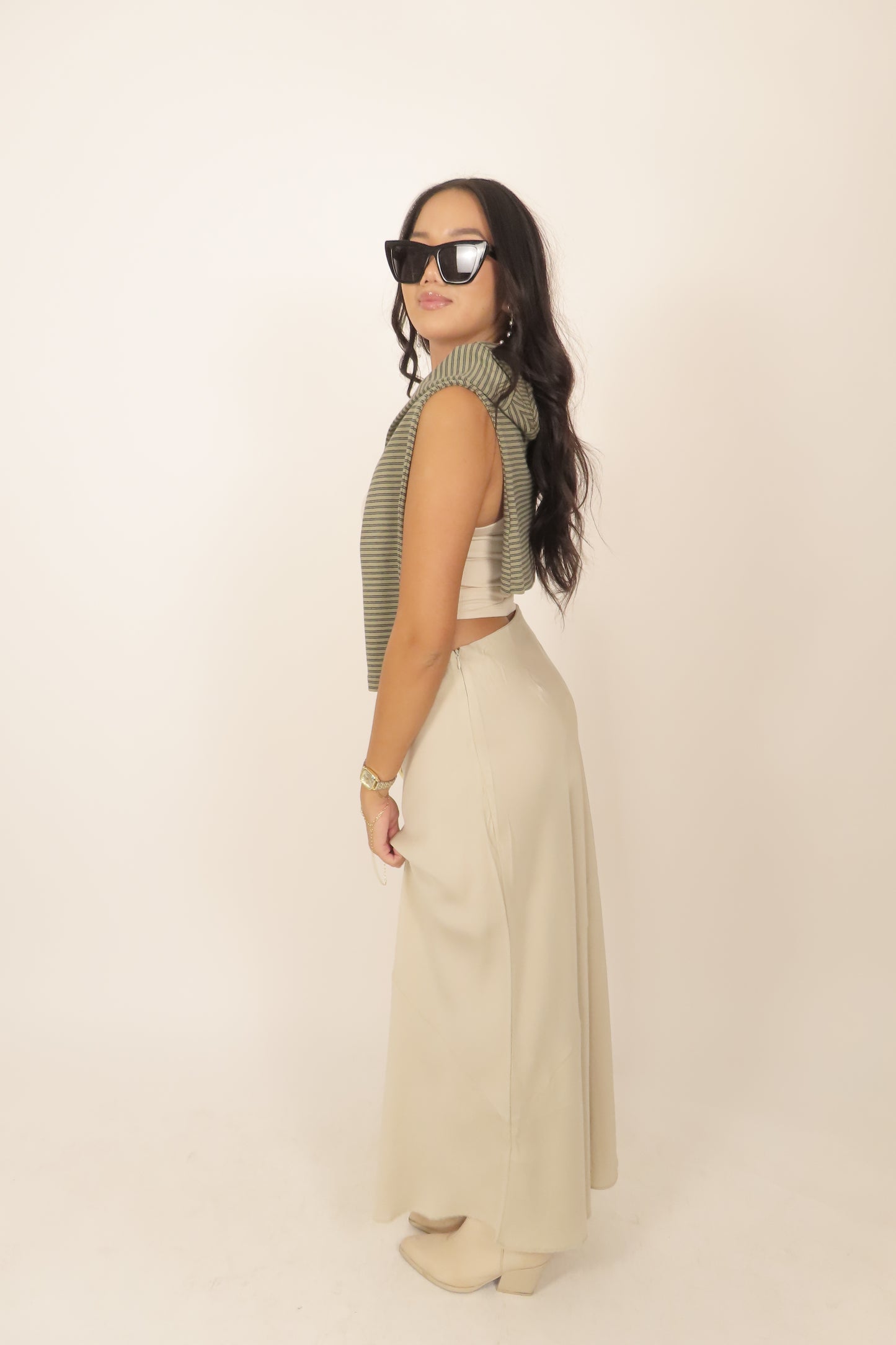 Vincent Midi Skirt - Taupe