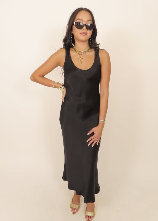 Shadow Silk Midi Dress