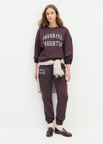 The Collegiate Jogger - Burgundy/Gardenia