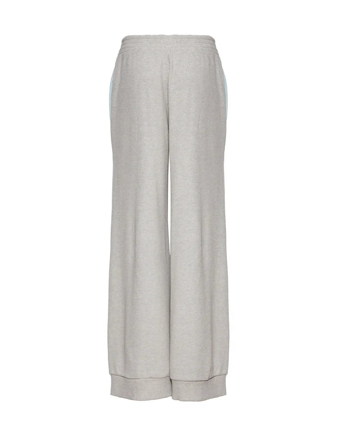 Light gray wide-leg pants on a white background