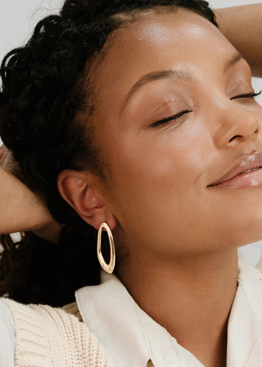Molten Crystal Dotted Oval Earrings