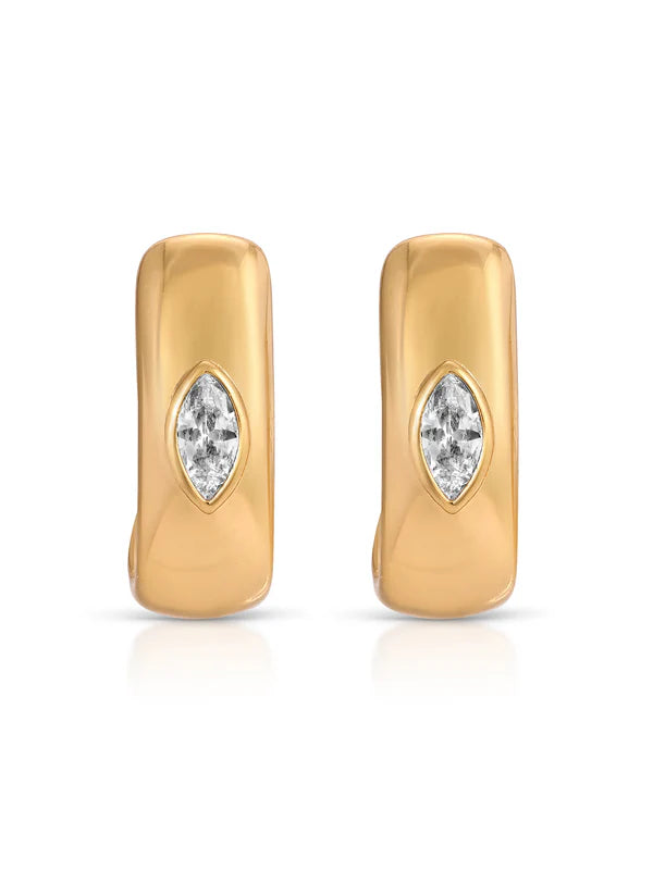 Marquise Crystal Hoops
