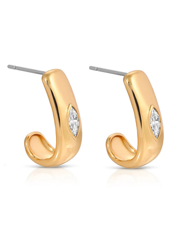 Marquise Crystal Hoops