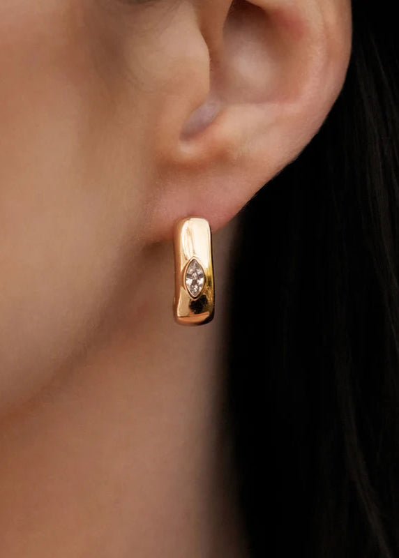 Marquise Crystal Hoops