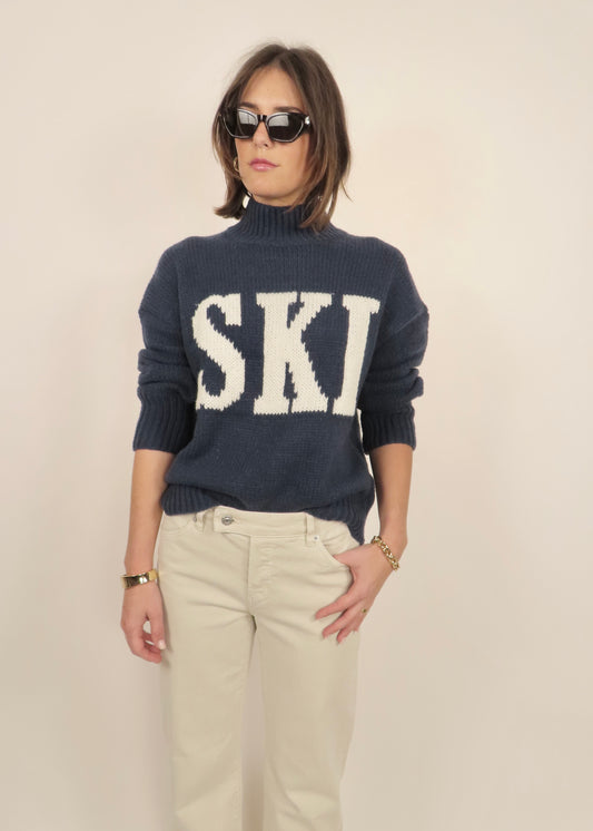 Navy Ski Sweater