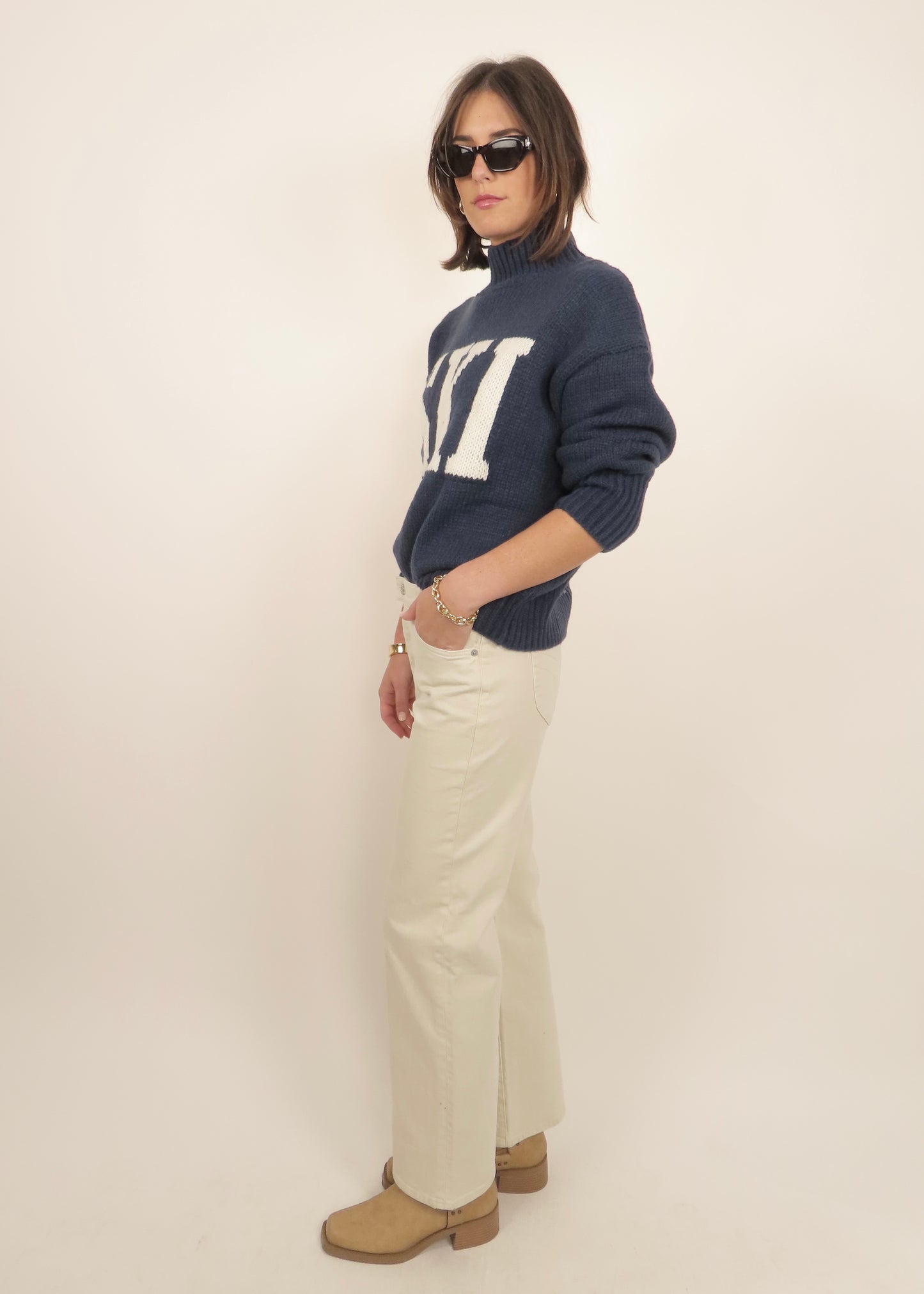 Navy Ski Sweater