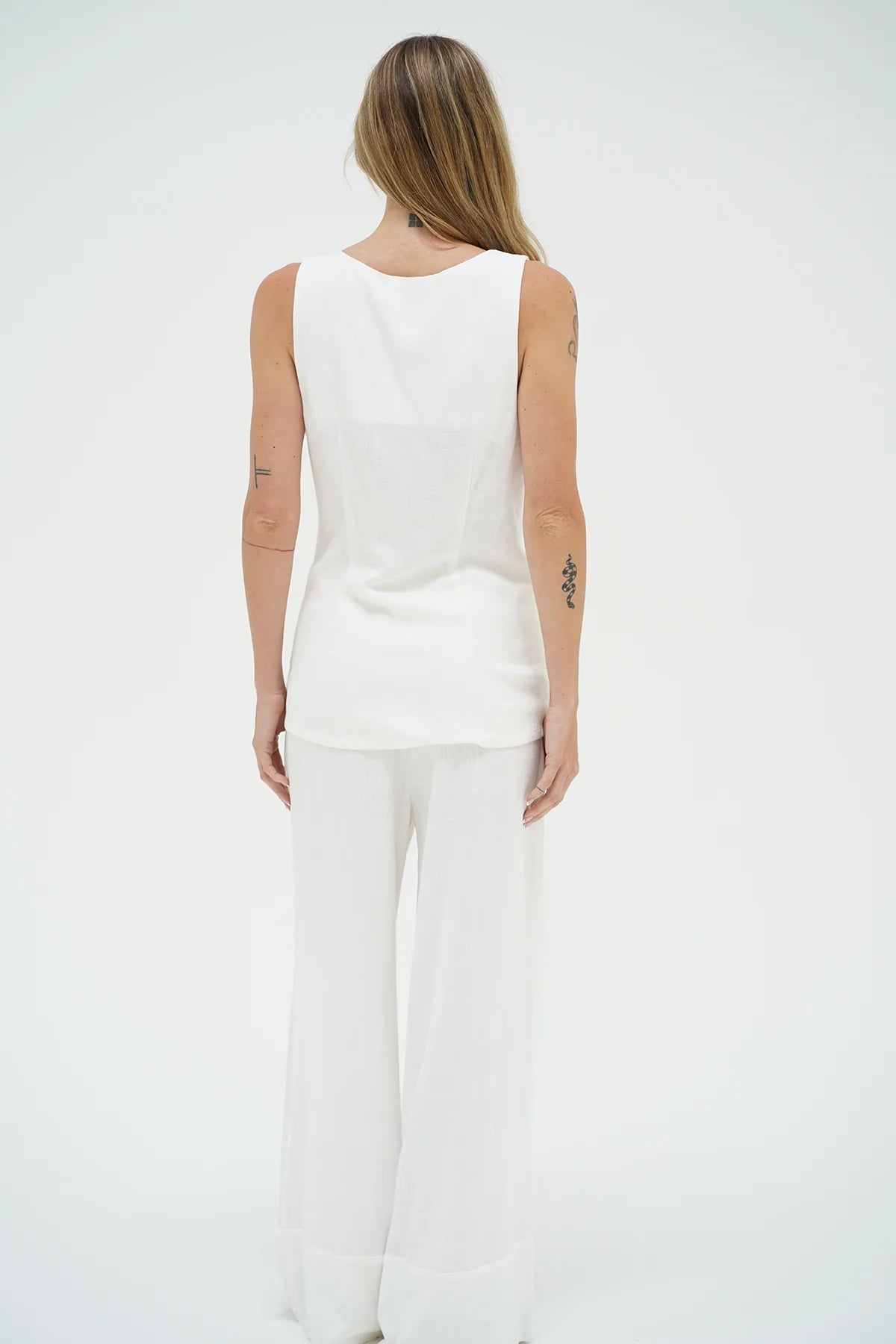Kai Long Line Linen Vest