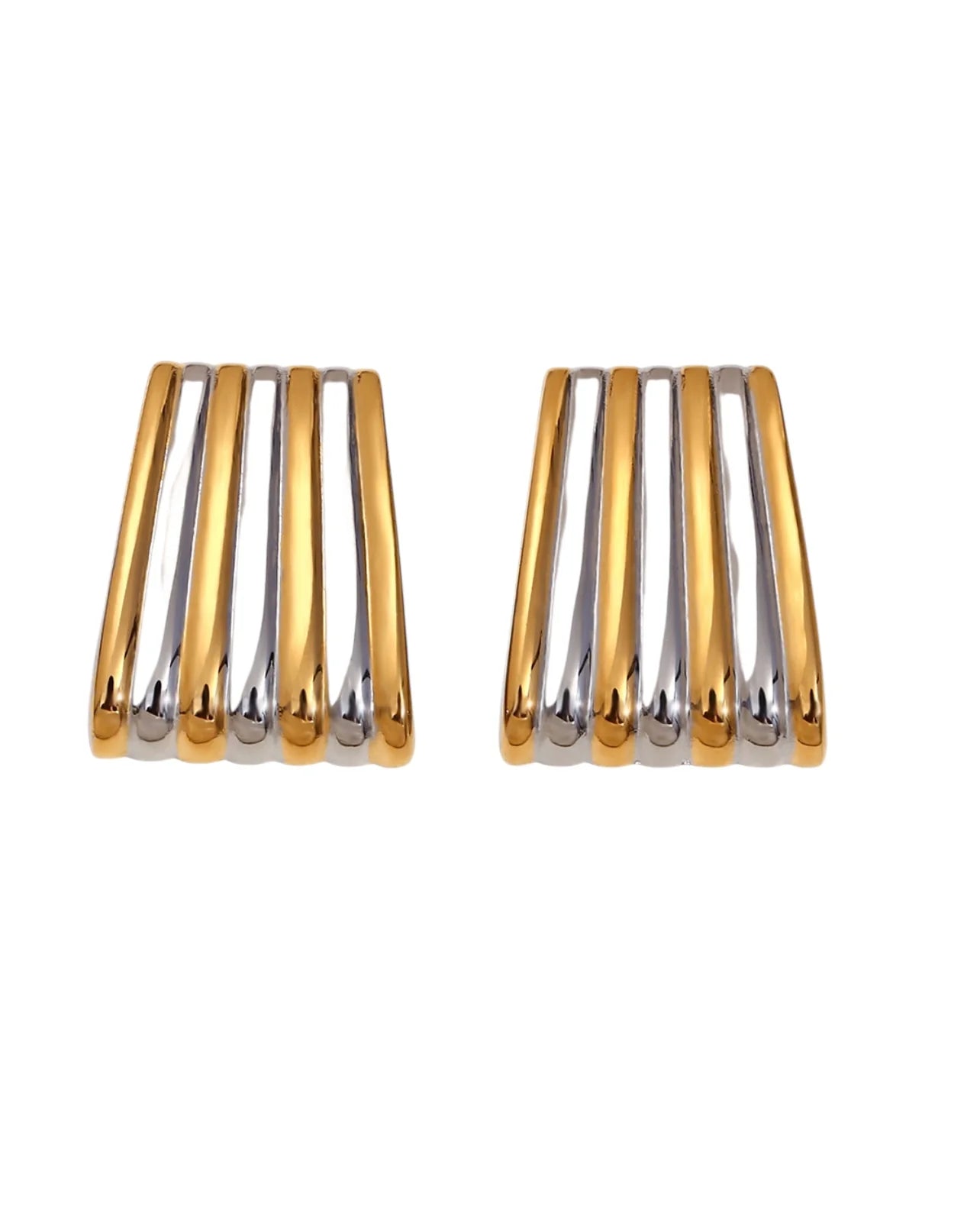 Mixed Metal Stripe Earrings