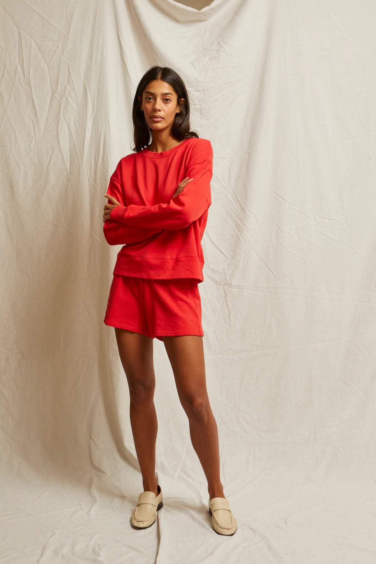 Layla French Terry Short - Poppy Red