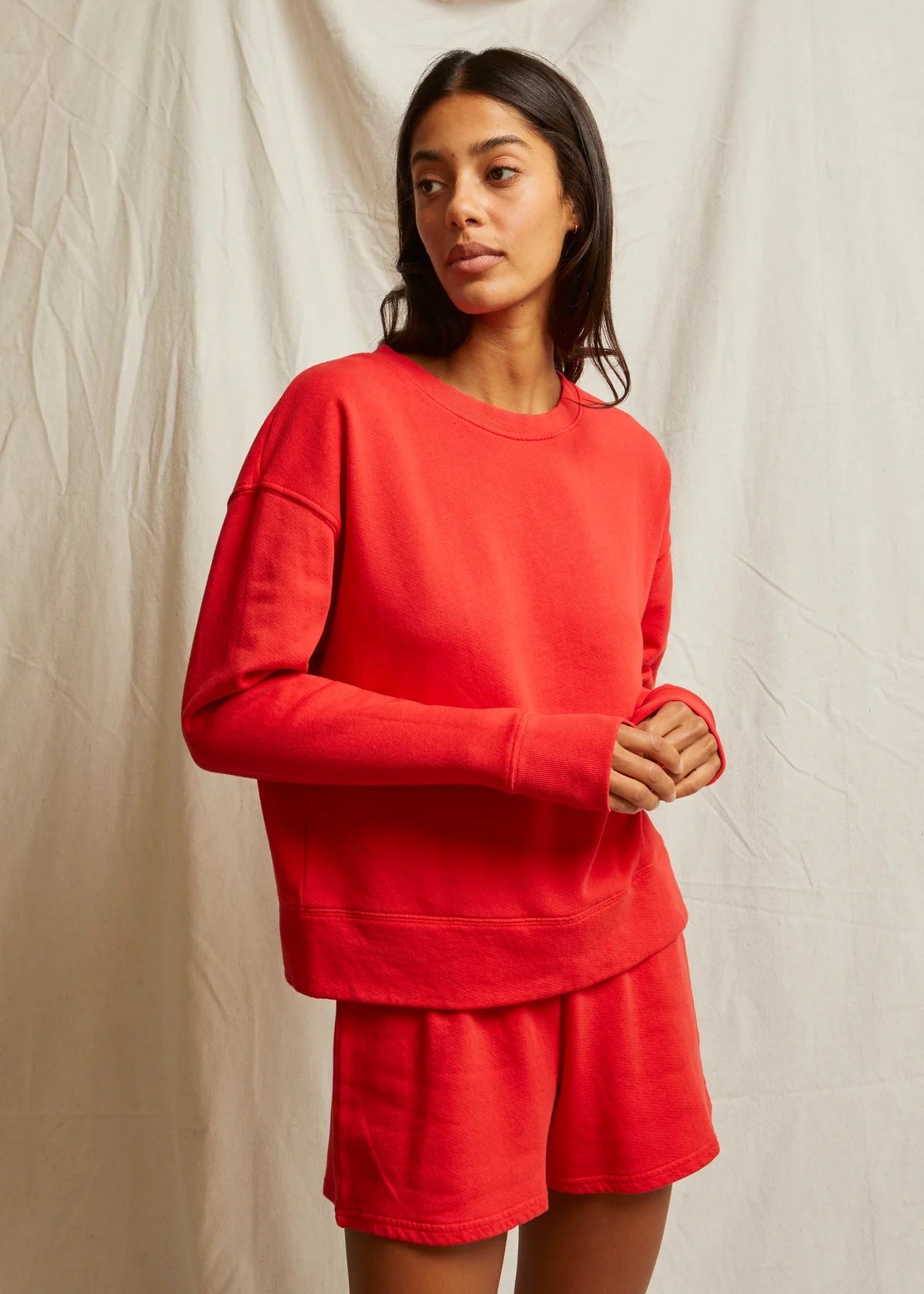 Layla French Terry Short - Poppy Red