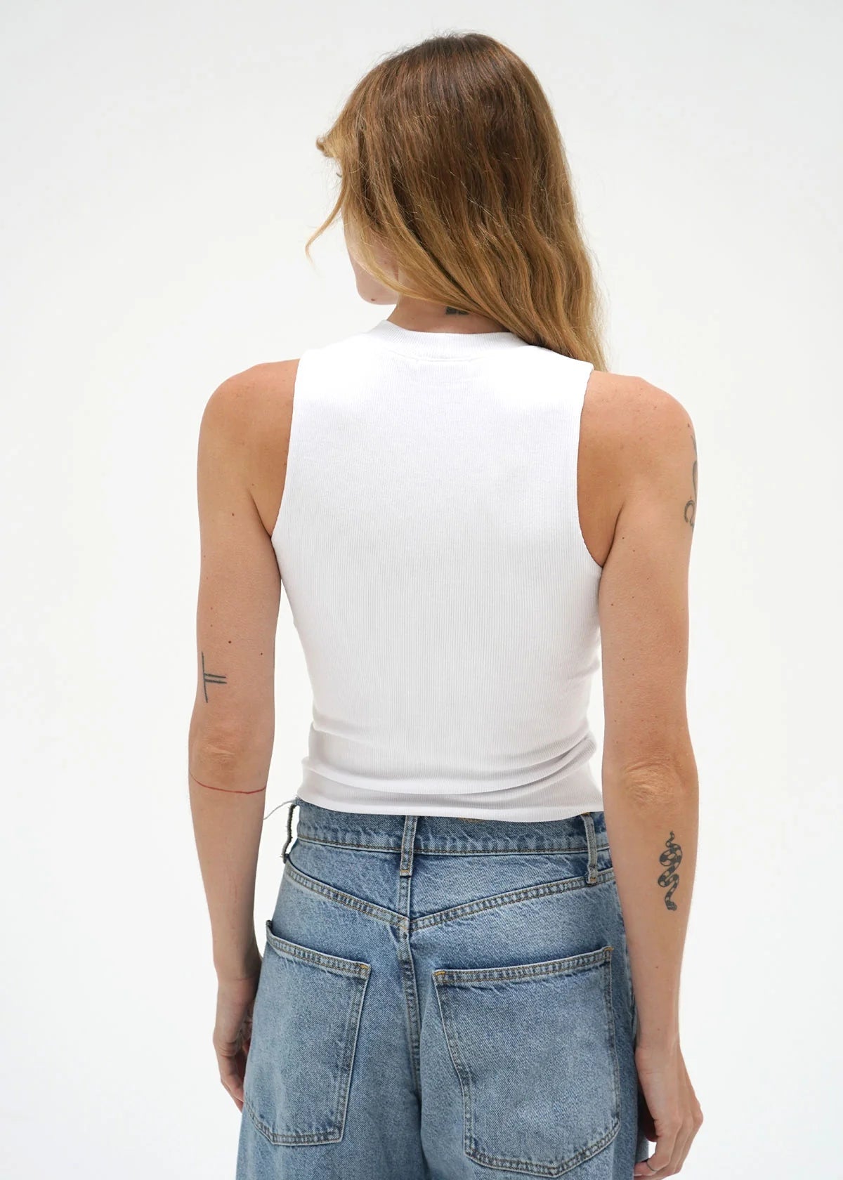 Double Layer Ribbed Tank - White