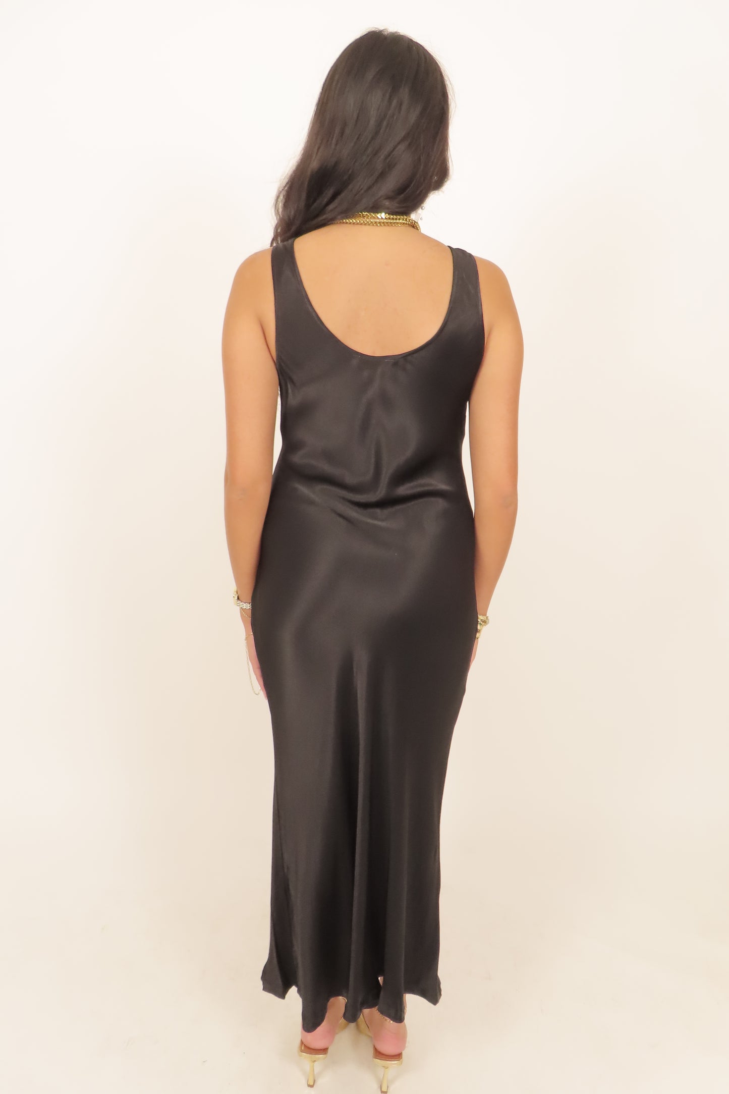 Shadow Silk Midi Dress