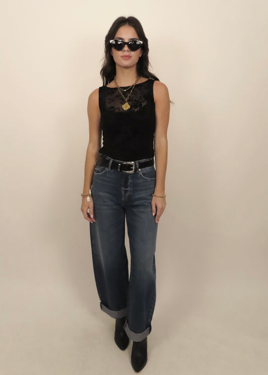Mesh Embroidered Bodysuit
