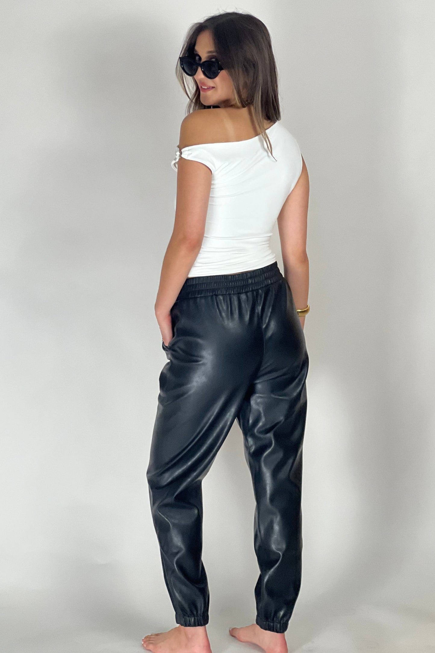 Utility Faux Leather Jogger