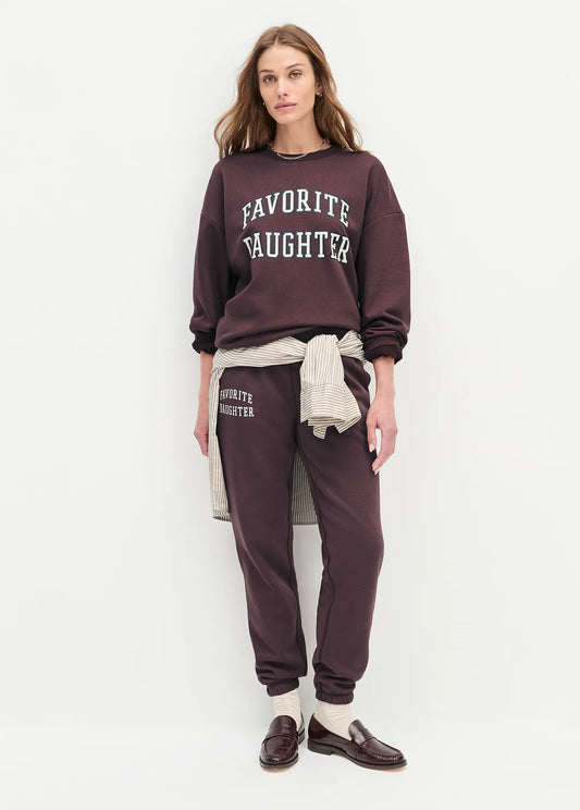 The Collegiate Jogger - Burgundy/Gardenia