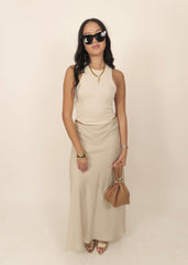 Vincent Midi Skirt - Taupe