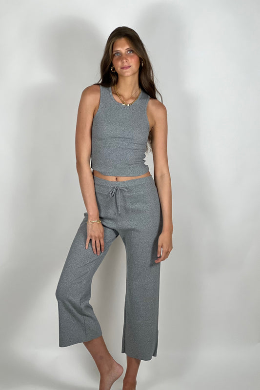 Kismet Cotton Rib Pant - Heather Grey