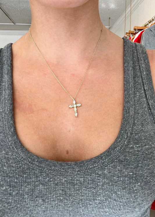 Rhinestone Cross Necklace