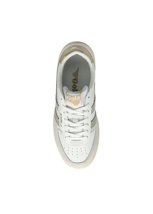 Women's Hawk Sneaker - White/Light Grey/Gold