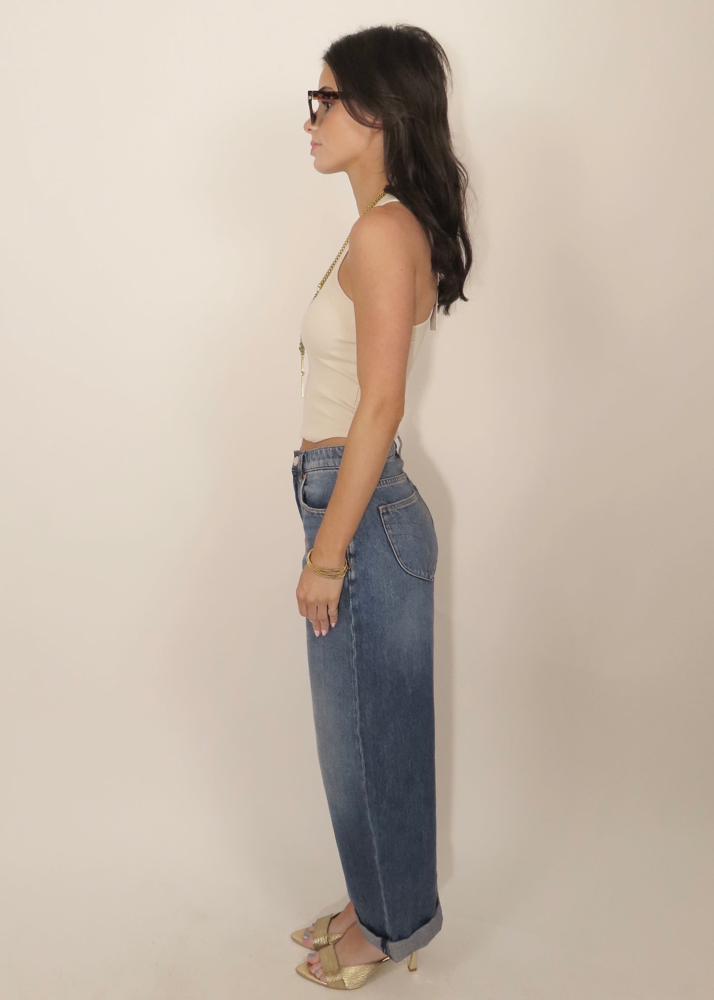 Detra Ribbed Tank - Bone