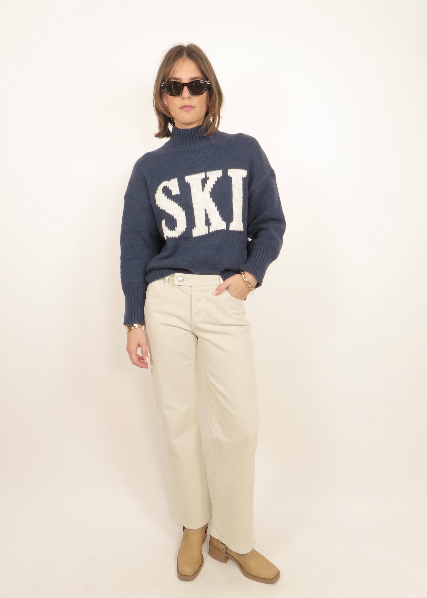Navy Ski Sweater
