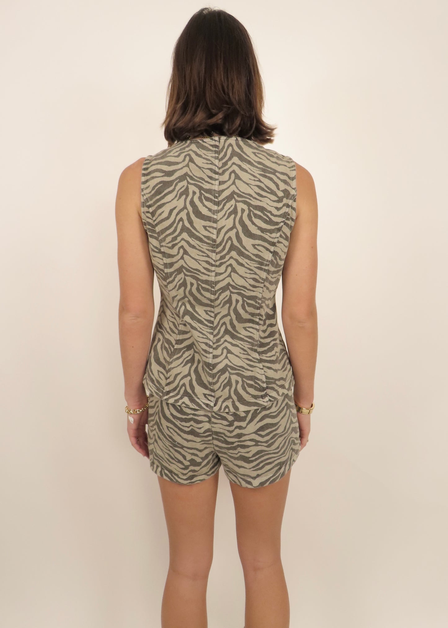 Zebra Denim Vest