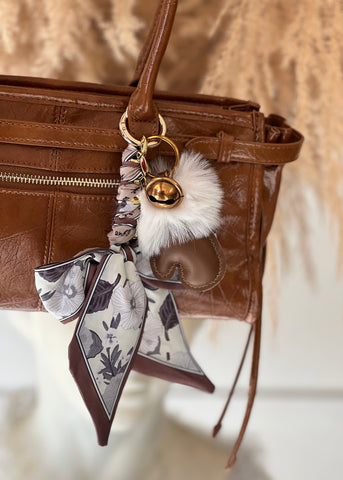 Cozy Mitten Bag Charm - Brown