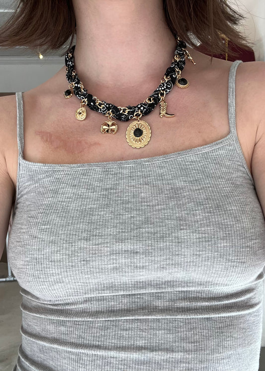 Scarf Necklace - Black