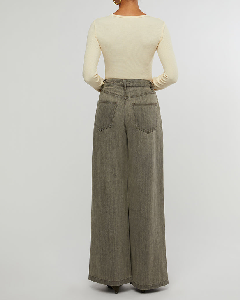 High Rise Pleated Wide Leg Pant