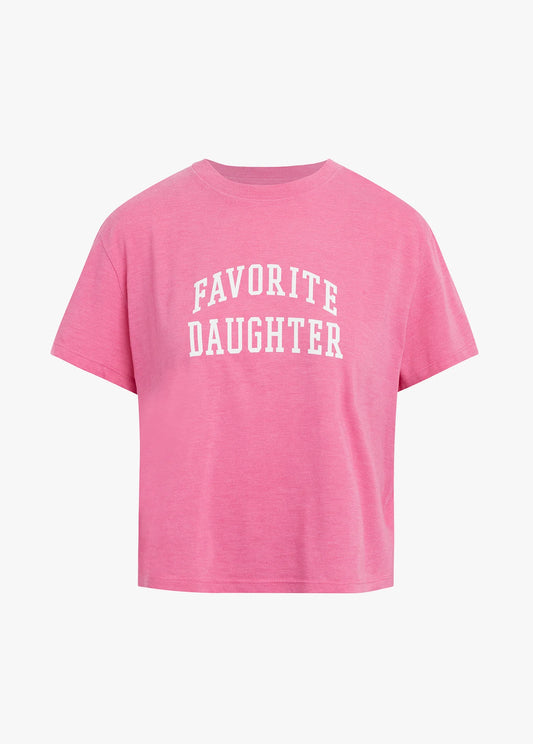 The Cropped Collegiate Tee - Deep Rose