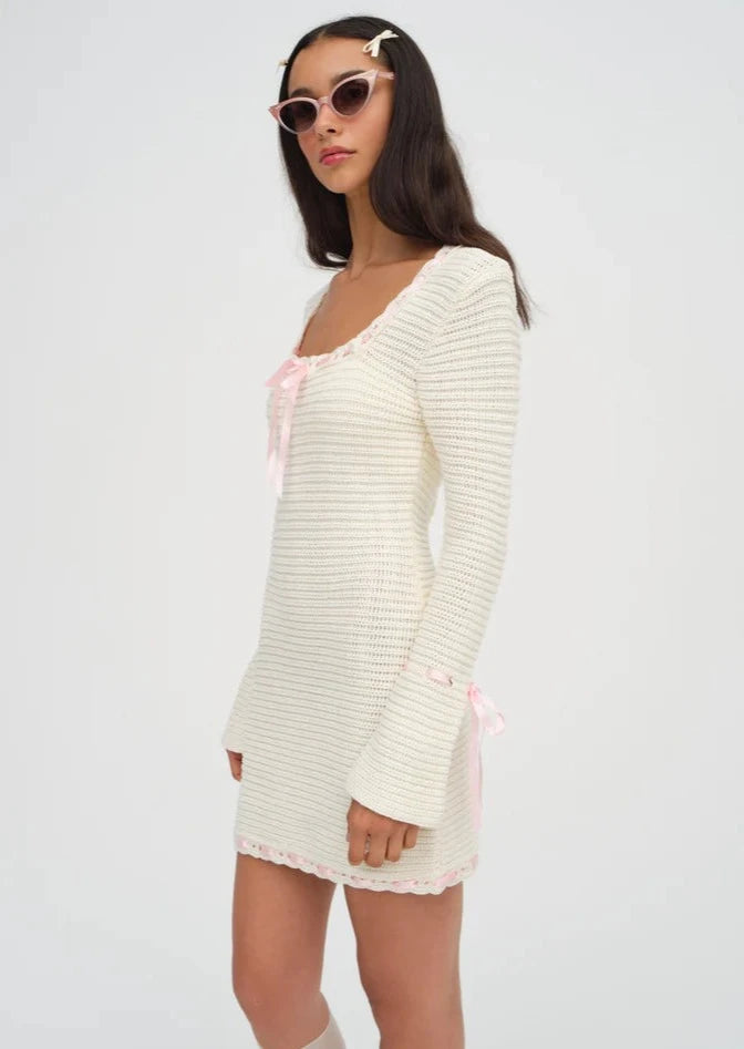 Olina Corchet Mini Dress